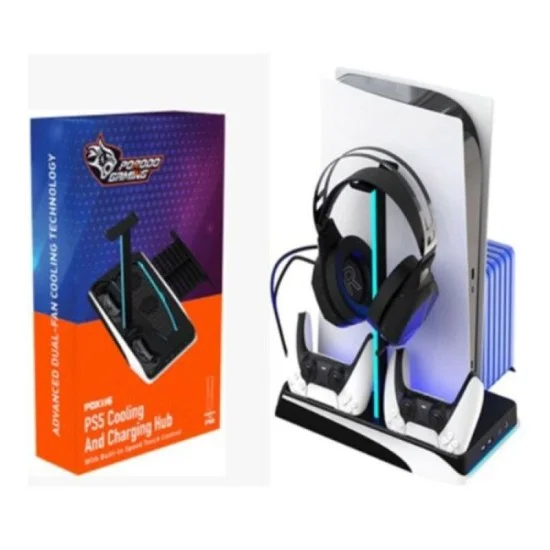 Porodo Gaming Multi-Function PS5 and Headphone Cooling and Charging Hub